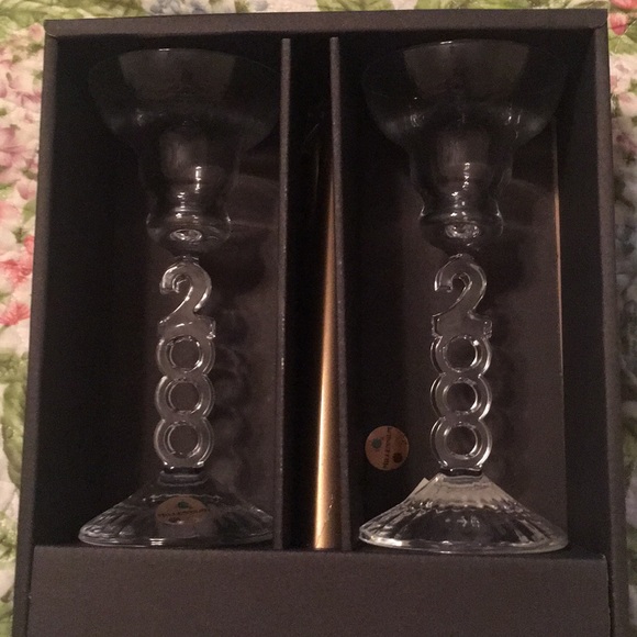 Commemorative Millennium candle holders - Picture 1 of 2